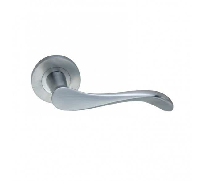 Spira Brass Rosalie Lever On Round Rose - Satin Chrome