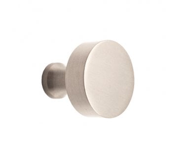 Spira Brass Round Cabinet Knobs - Satin Stainless Steel