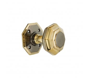 Spira Brass SB2110AB Octagonal Mortice Knobs - Aged Brass