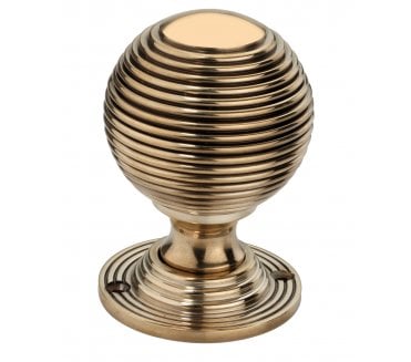 Spira Brass SB2133AB Reeded Rim/Mortice Knobs - Aged Brass