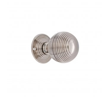 Spira Brass SB2133PN Reeded Rim/Mortice Knobs - Polished Nickel