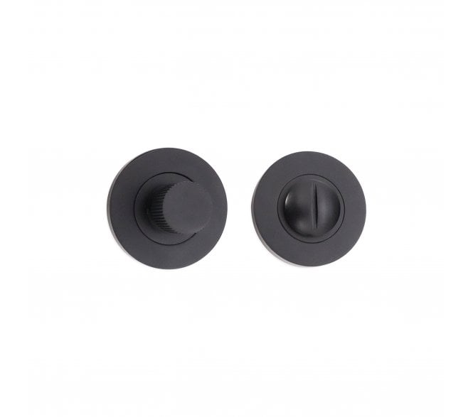Spira Brass SB3120BLK Linear Knurlmond Bathroom Turn & Release Set - Matt Black