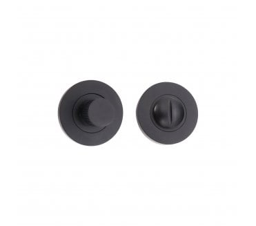 Spira Brass SB3120BLK Linear Knurlmond Bathroom Turn & Release Set - Matt Black