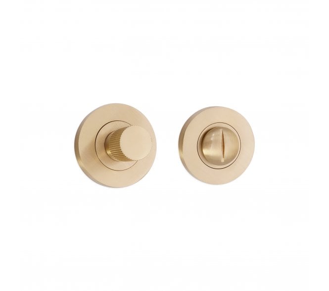 Spira Brass SB3120SB Linear Knurlmond Bathroom Turn & Release Set - Satin Brass