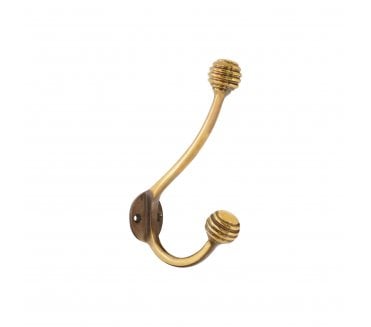 Spira Brass SB6187AB Beehive Twin Coat Hook - Aged Brass