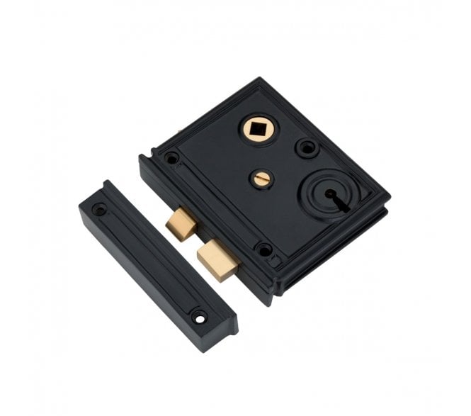 Spira Brass SB7109BLK Vertical Rim Lock - Black