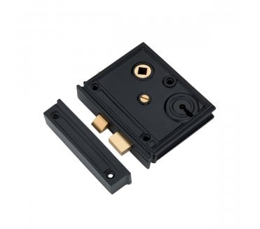 Spira Brass SB7109BLK Vertical Rim Lock - Black