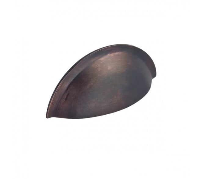 Spira Brass Slim Drawer Cup Pull - Aged Bronze