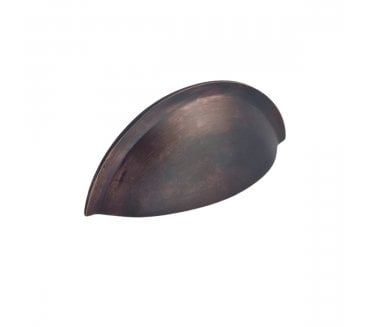 Spira Brass Slim Drawer Cup Pull - Aged Bronze