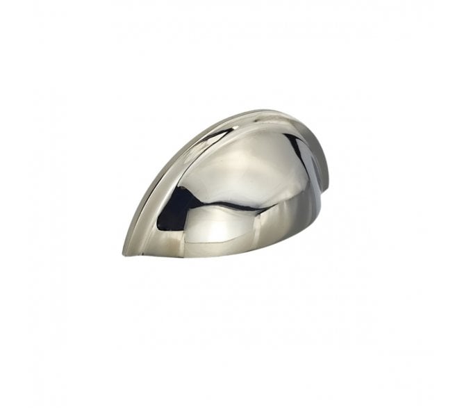 Spira Brass Slim Drawer Cup Pull - Polished Nickel