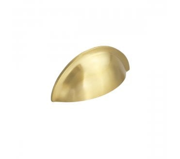 Spira Brass Slim Drawer Cup Pull - Satin Brass