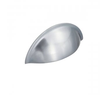 Spira Brass Slim Drawer Cup Pull - Satin Chrome