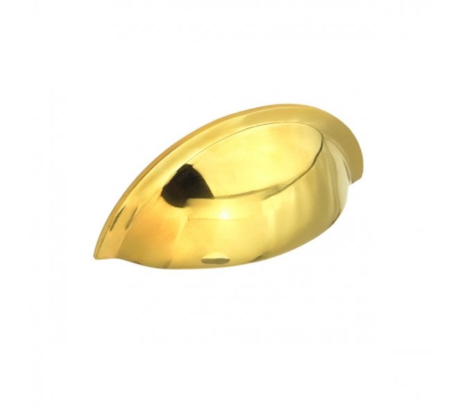 Spira Brass Slim Drawer Cup Pull - Unlacquered Brass