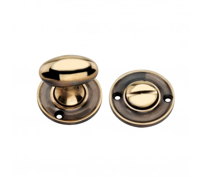 Spira Brass SB3119AB Slimline Bathroom Turn & Release Set - Aged Brass