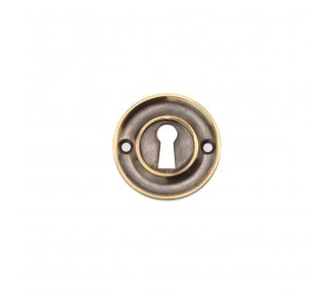 Spira Brass SB3118AB Slimline Keyhole Escutcheon - Aged Brass