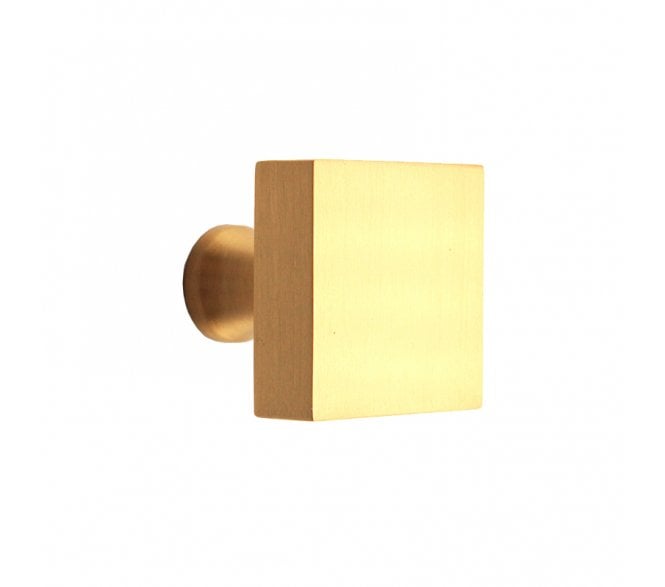 Spira Brass Square Cabinet Knobs - Satin Brass