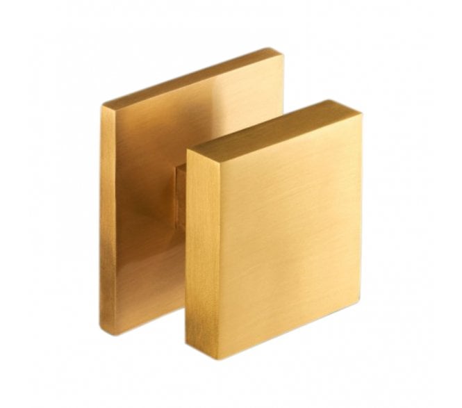 Spira Brass Square Centre Door Knobs - Satin Brass