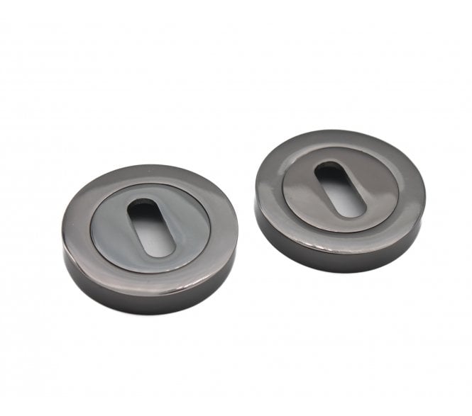 Spira Brass Standard Keyhole Escutcheon - Black Nickel
