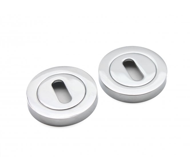 Spira Brass Standard Keyhole Escutcheon - Polished Chrome