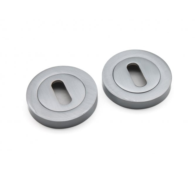 Spira Brass Standard Keyhole Escutcheon - Satin Chrome