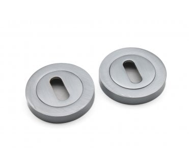 Spira Brass Standard Keyhole Escutcheon - Satin Chrome