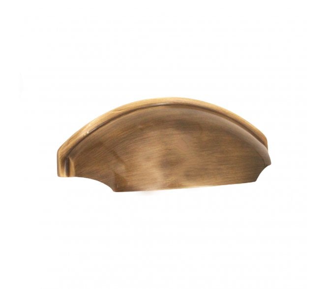 Spira Brass Tulip Drawer Cup Pull - Antique Brass