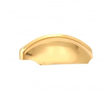 Spira Brass Tulip Drawer Cup Pull - Polished Brass