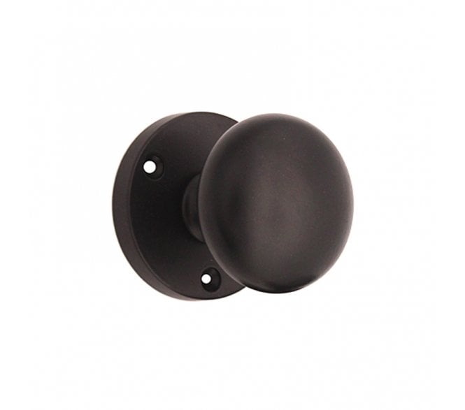 Spira Brass Victorian Mortice Door Knobs - Black