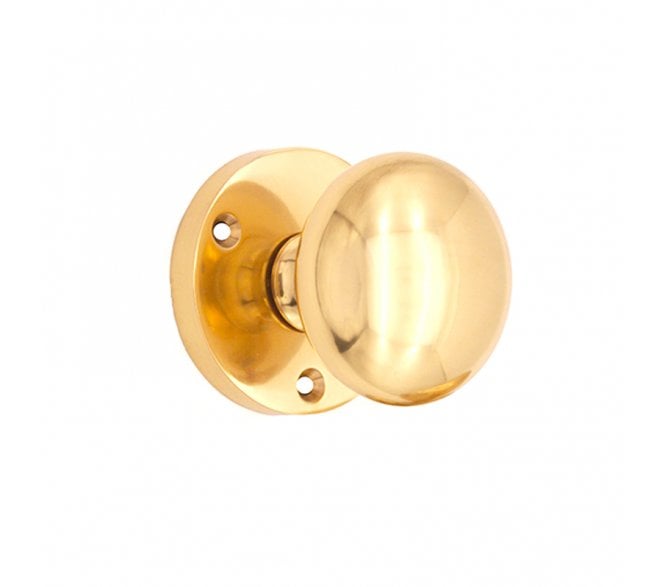 Spira Brass Victorian Mortice Door Knobs - Polished Brass