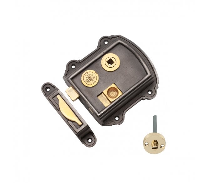 Spira Brass Victorian Rim Latch - Pewter Effect