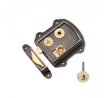 Spira Brass Victorian Rim Latch - Pewter Effect