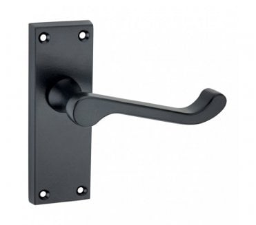 Spira Brass Victorian Scroll Lever On Backplate - Black