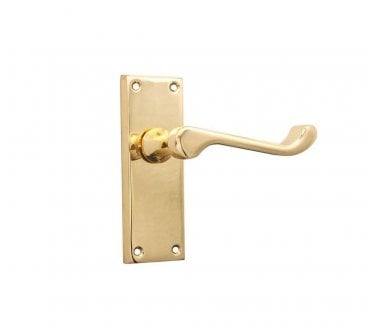 Spira Brass Victorian Scroll Lever On Backplate - Polished Brass