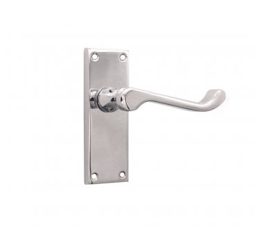 Spira Brass Victorian Scroll Lever On Backplate - Polished Chrome