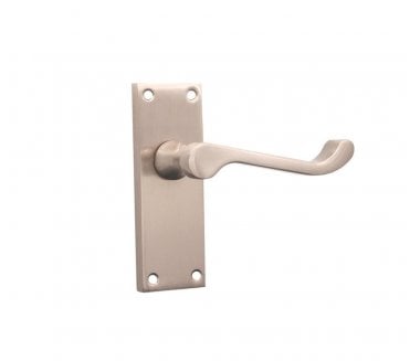 Spira Brass Victorian Scroll Lever On Backplate - Satin Nickel