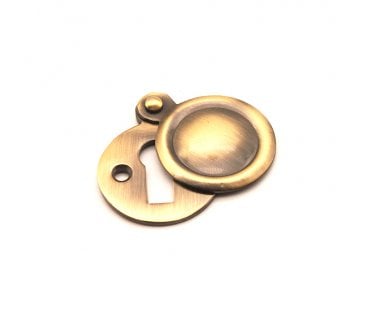 Spira Brass Victorian Standard Keyhole Escutcheon (Covered) - Antique Brass