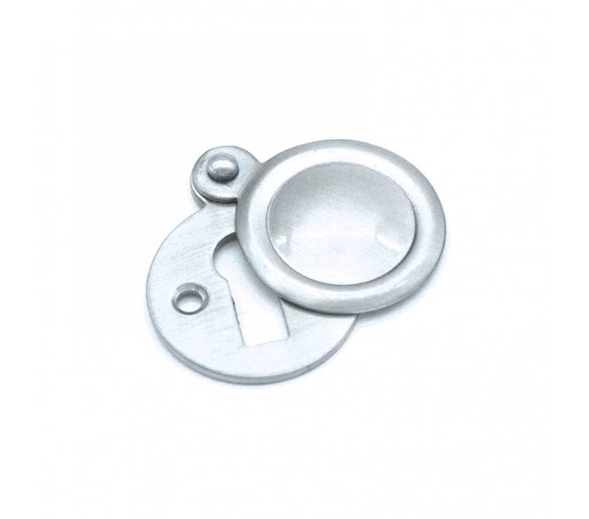 Spira Brass Victorian Standard Keyhole Escutcheon (Covered) - Satin Chrome