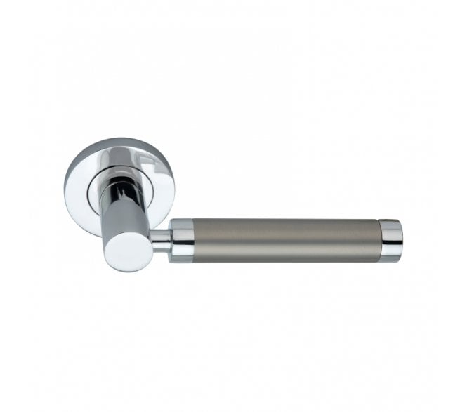Spira Brass Zest Lever On Round Rose - Polished Chrome/Satin Nickel