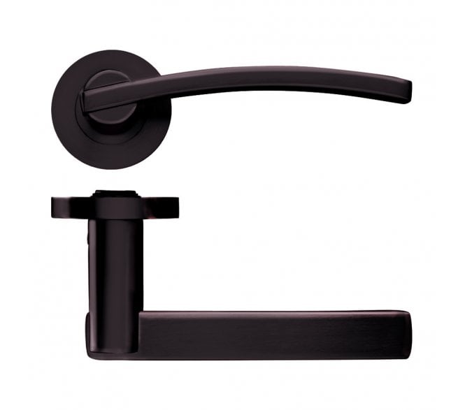 Stanza Adria Designer Door Handles on Rose - Etna Bronze