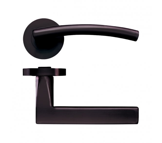 Stanza Amalfi Designer Door Handles on Rose - Etna Bronze