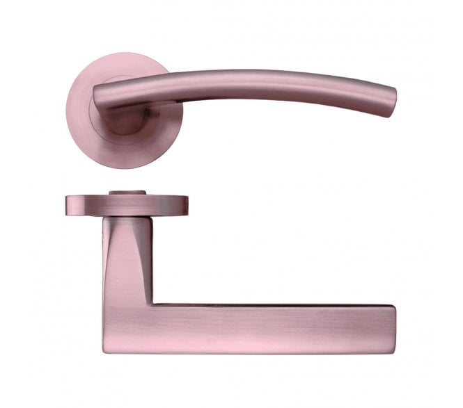 Stanza Amalfi Designer Door Handles on Rose - Tuscan Rose Gold