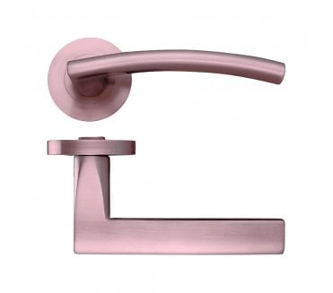 Stanza Amalfi Designer Door Handles on Rose - Tuscan Rose Gold