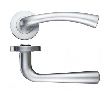 Stanza Florence Door Handles On Round Rose - Satin Chrome
