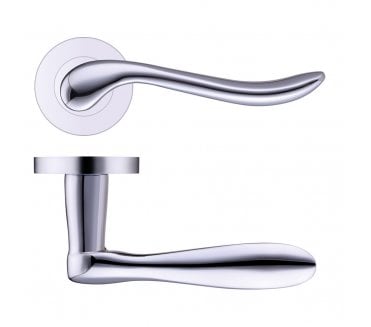 Stanza Lincoln Designer Door Handles on Rose - Polished Chrome