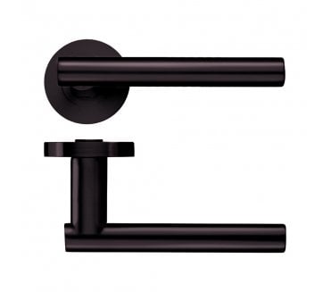 Stanza Lucca Designer Door Handles on Rose - Etna Bronze