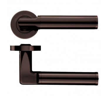 Stanza Milan Designer Door Handles on Rose - Etna Bronze