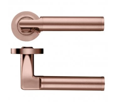 Stanza Milan Designer Door Handles on Rose - Tuscan Rose Gold