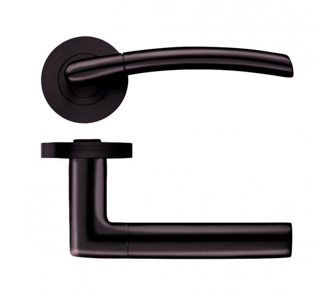 Stanza Olympus Designer Door Handles on Rose - Etna Bronze