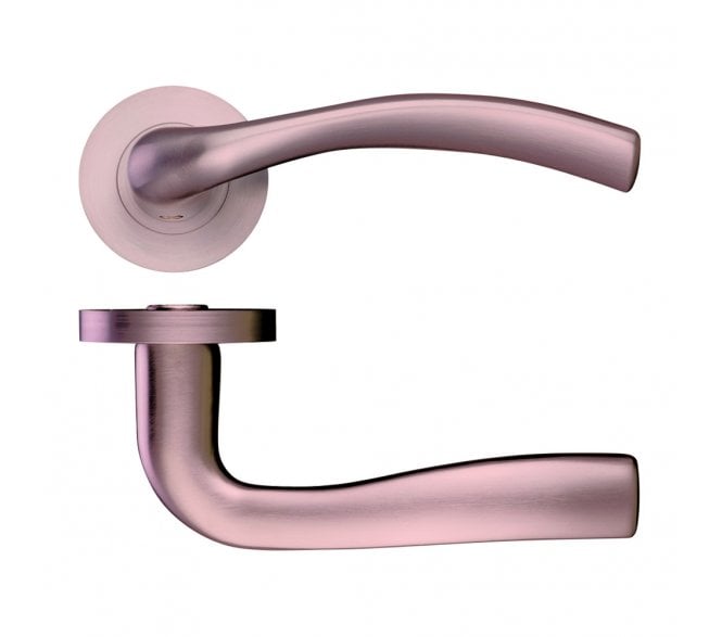 Stanza Siena Designer Door Handles on Rose - Tuscan Rose Gold