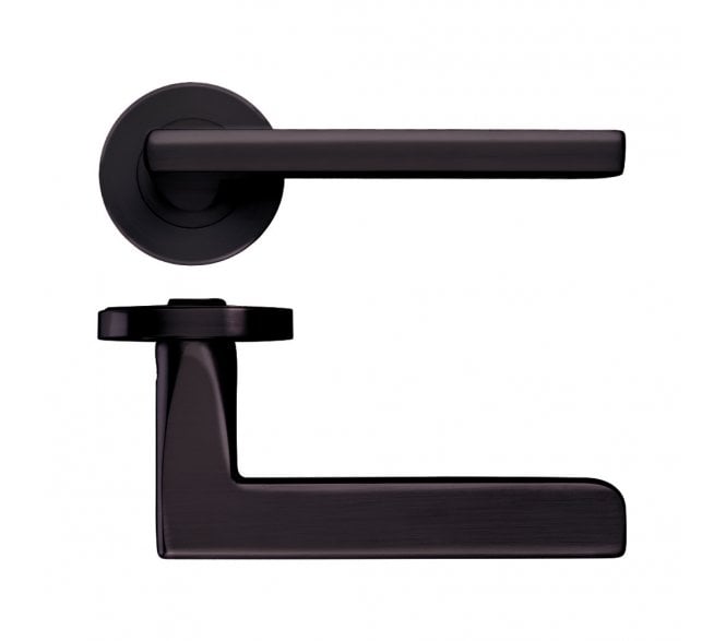 Stanza Venice Designer Door Handles on Rose - Etna Bronze